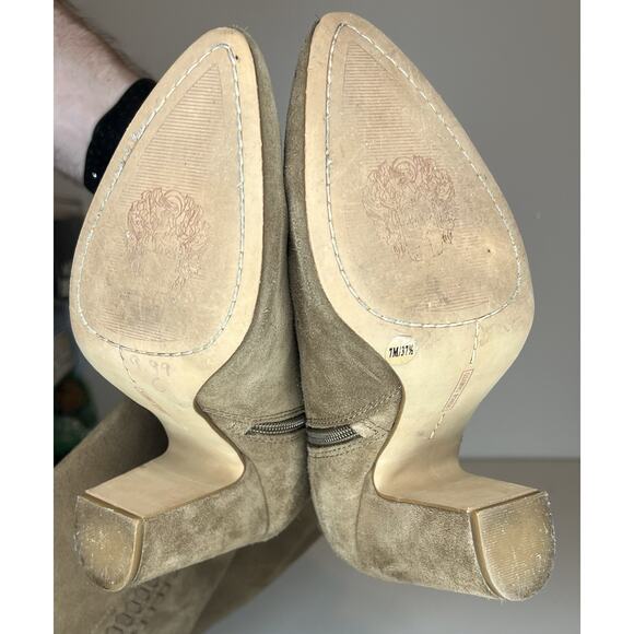 Vince Camuto Suede Fringe Detailed Tall Leather Boots Coranna Tree House 7M Used - Picture 5 of 8